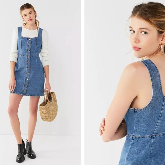 *Urban Outfitters Button-Down Denim Mini Dress - Picture 2 of 7